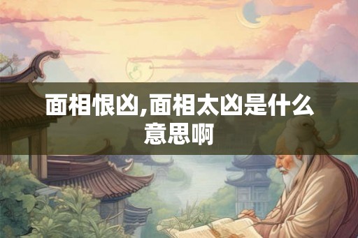 面相恨凶,面相太凶是什么意思啊