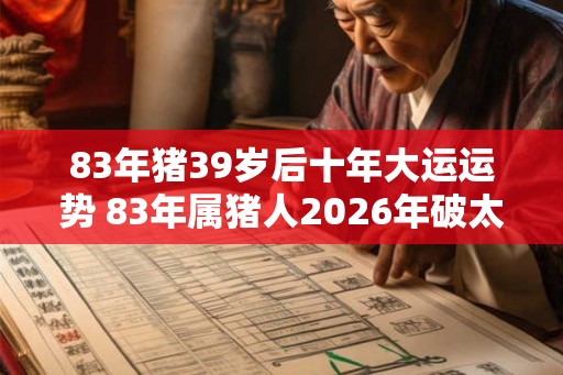 83年猪39岁后十年大运运势 83年属猪人2026年破太岁注意事项 83年猪39岁后十年大运运势 83年属猪人2026年破太岁注意事项
