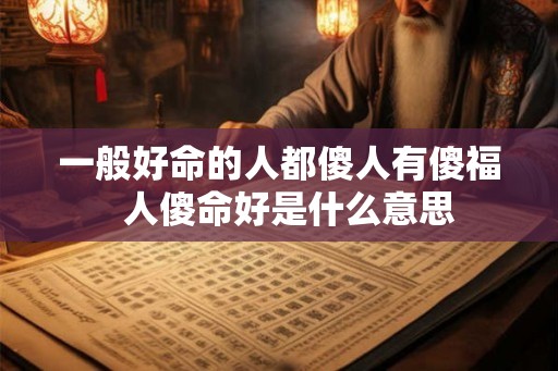 一般好命的人都傻人有傻福  人傻命好是什么意思