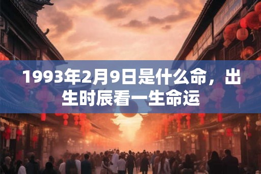 1993年2月9日是什么命,出生时辰看一生命运 1993年2月9日是什么命,出生时辰看一生命运
