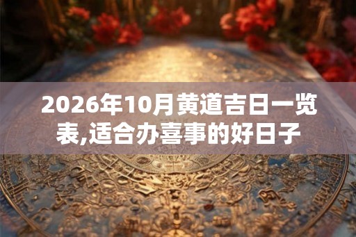 2026年10月黄道吉日一览表,适合办喜事的好日子 2026年10月黄道吉日一览表,适合办喜事的好日子