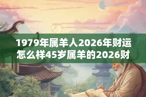 1979年属羊人2026年财运怎么样45岁属羊的2026财气好吗