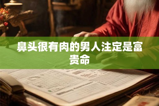 鼻头很有肉的男人注定是富贵命