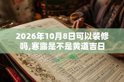 2026年10月8日可以装修吗,寒露是不是黄道吉日