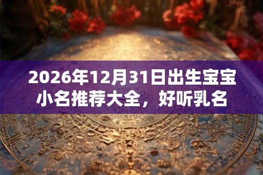 2026年12月31日出生宝宝小名推荐大全，好听乳名
