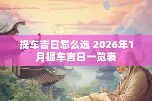 提车吉日怎么选 2026年1月提车吉日一览表 提车吉日怎么选 2026年1月提车吉日一览表