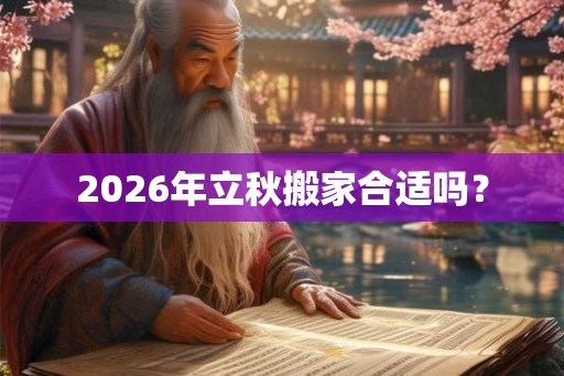 2026年立秋搬家合适吗？