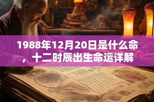 1988年12月20日是什么命，十二时辰出生命运详解