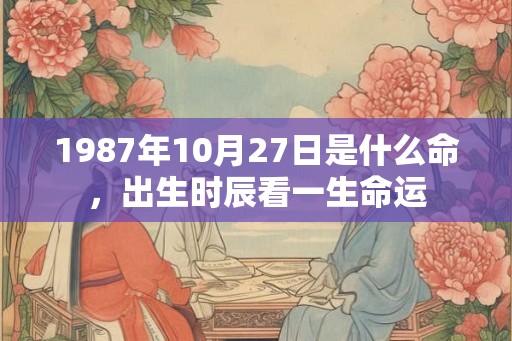 1987年10月27日是什么命，出生时辰看一生命运