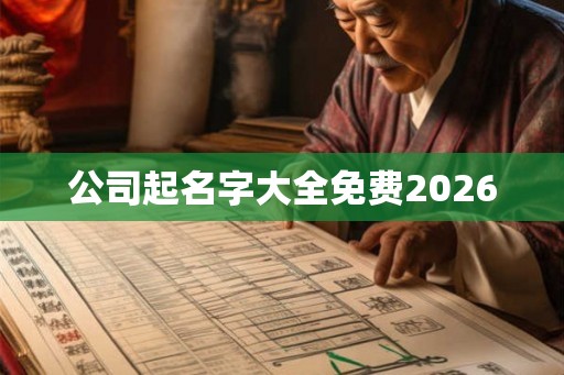 公司起名字大全免费2026