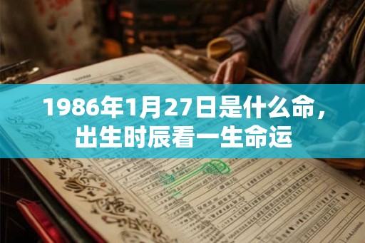 1986年1月27日是什么命，出生时辰看一生命运