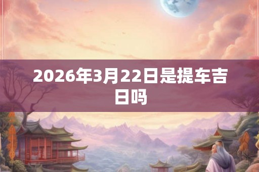 2026年3月22日是提车吉日吗 2026年3月22日是提车吉日吗