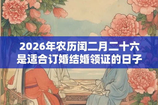 2026年农历闰二月二十六是适合订婚结婚领证的日子吗？
