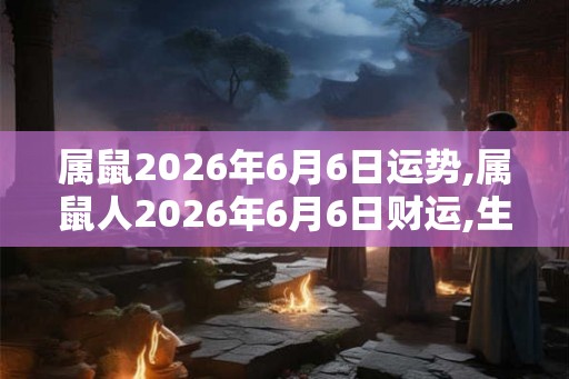 属鼠2026年6月6日运势,属鼠人2026年6月6日财运,生肖鼠2026年6月6日运势