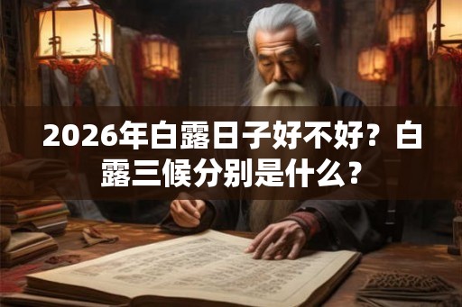 2026年白露日子好不好？白露三候分别是什么？