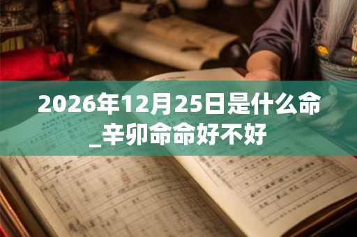2026年12月25日是什么命_辛卯命命好不好