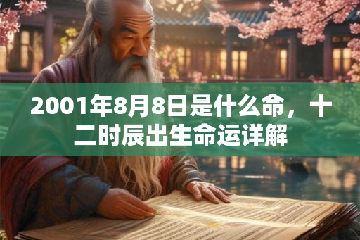 2001年8月8日是什么命，十二时辰出生命运详解
