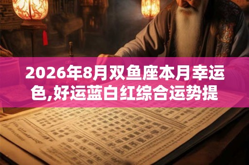 2026年8月双鱼座本月幸运色,好运蓝白红综合运势提升