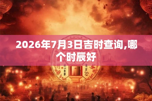 2026年7月3日吉时查询,哪个时辰好