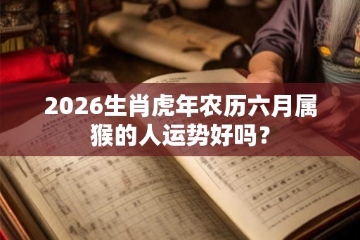 2026生肖虎年农历六月属猴的人运势好吗？