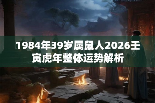 1984年39岁属鼠人2026壬寅虎年整体运势解析