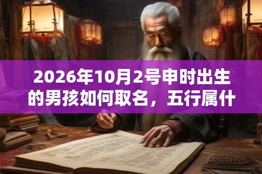 2026年10月2号申时出生的男孩如何取名，五行属什么