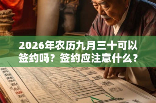2026年农历九月三十可以签约吗?签约应注意什么? 2026年农历九月三十可以签约吗?签约应注意什么?