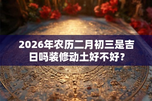 2026年农历二月初三是吉日吗装修动土好不好? 2026年农历二月初三是吉日吗装修动土好不好?