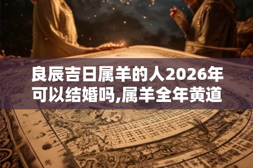 良辰吉日属羊的人2026年可以结婚吗,属羊全年黄道吉日精选
