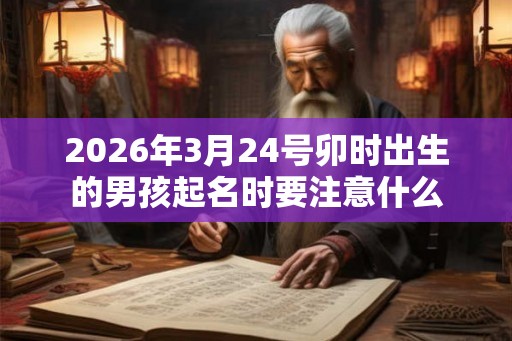 2026年3月24号卯时出生的男孩起名时要注意什么