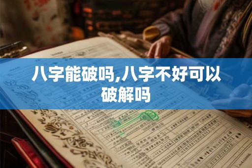 八字能破吗,八字不好可以破解吗