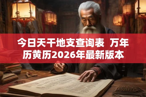 今日天干地支查询表  万年历黄历2026年最新版本
