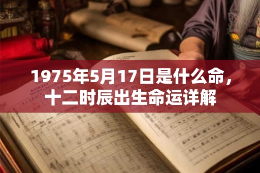 1975年5月17日是什么命，十二时辰出生命运详解
