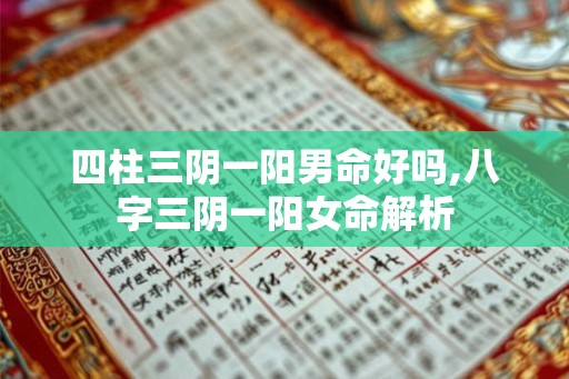 四柱三阴一阳男命好吗,八字三阴一阳女命解析