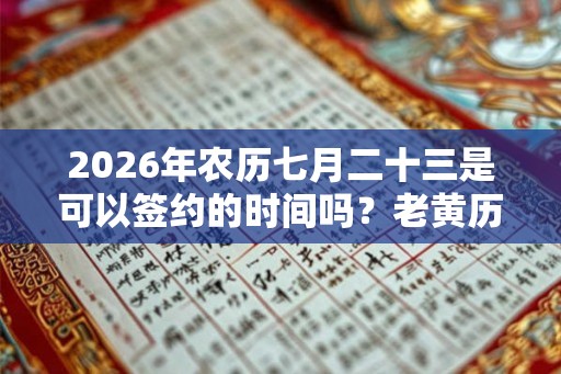 2026年农历七月二十三是可以签约的时间吗？老黄历当天卦象如何？