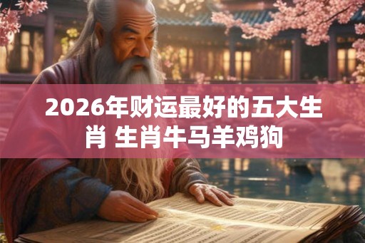 2026年财运最好的五大生肖 生肖牛马羊鸡狗 2026年财运最好的五大生肖 生肖牛马羊鸡狗