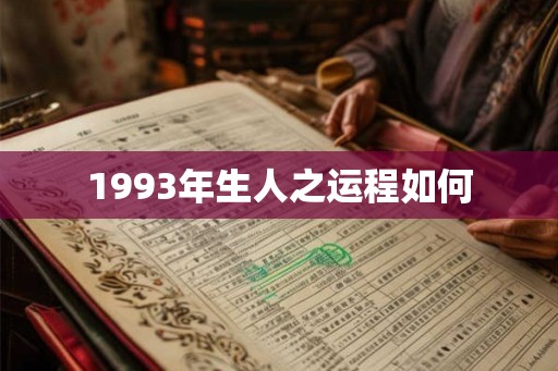 1993年生人之运程如何