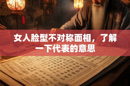 女人脸型不对称面相，了解一下代表的意思