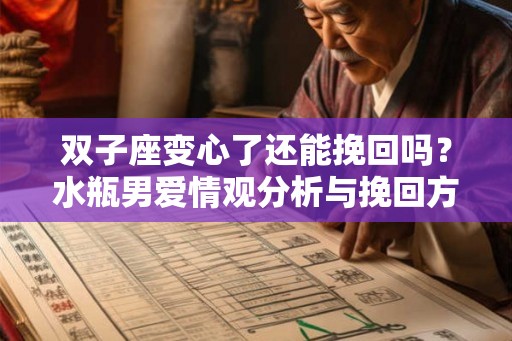 双子座变心了还能挽回吗？水瓶男爱情观分析与挽回方法