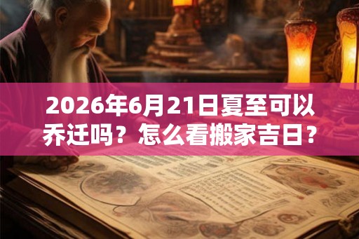 2026年6月21日夏至可以乔迁吗？怎么看搬家吉日？