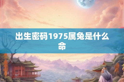 出生密码1975属兔是什么命