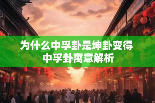 为什么中孚卦是坤卦变得 中孚卦寓意解析