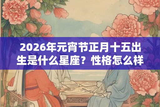 2026年元宵节正月十五出生是什么星座？性格怎么样？
