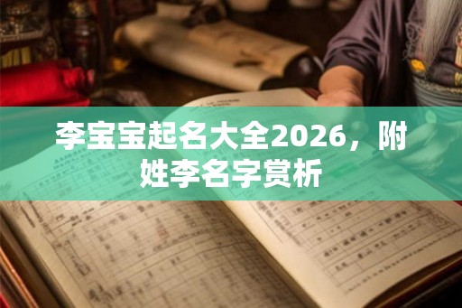 李宝宝起名大全2026，附姓李名字赏析