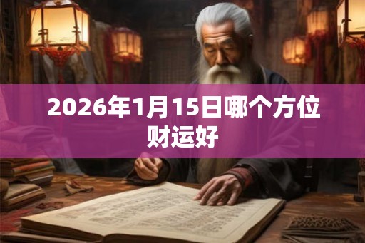 2026年1月15日哪个方位财运好
