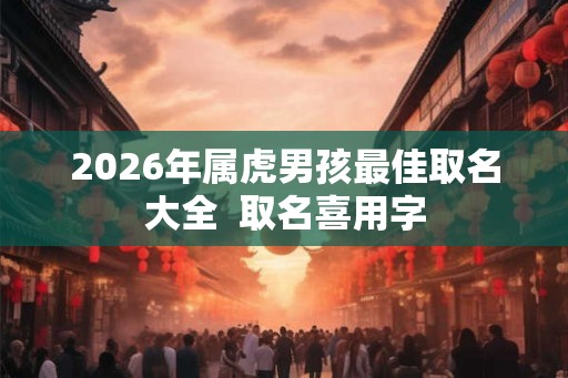 2026年属虎男孩最佳取名大全  取名喜用字