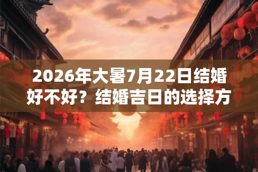 2026年大暑7月22日结婚好不好?结婚吉日的选择方法? 2026年大暑7月22日结婚好不好?结婚吉日的选择方法?