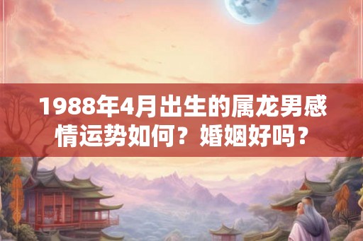 1988年4月出生的属龙男感情运势如何？婚姻好吗？