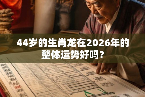 44岁的生肖龙在2026年的整体运势好吗？