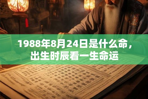 1988年8月24日是什么命，出生时辰看一生命运